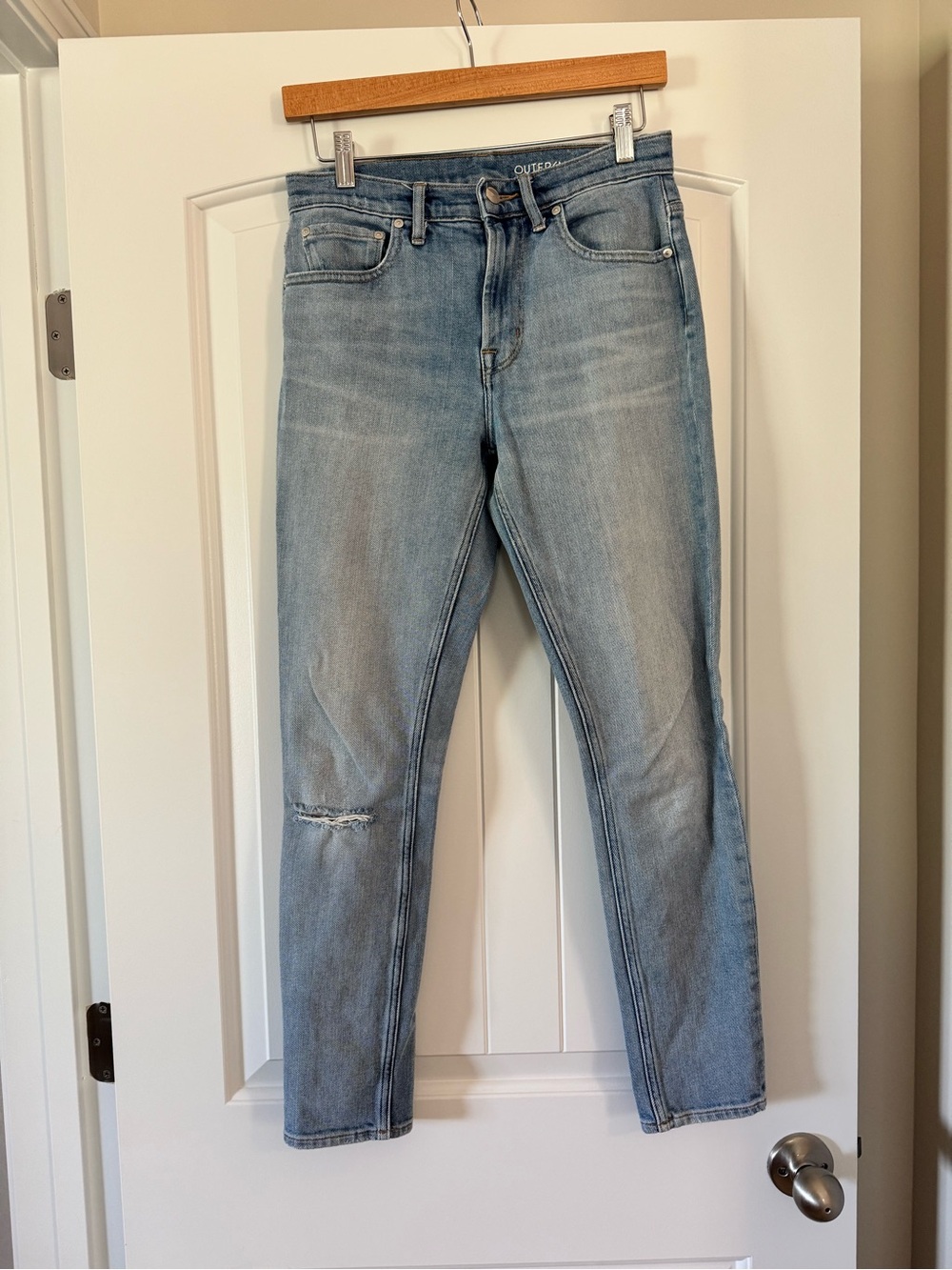 Outerknown SEA Jeans Light Wash Distressed Straight Jeans Size 26 Sustainable - Picture 2 of 9